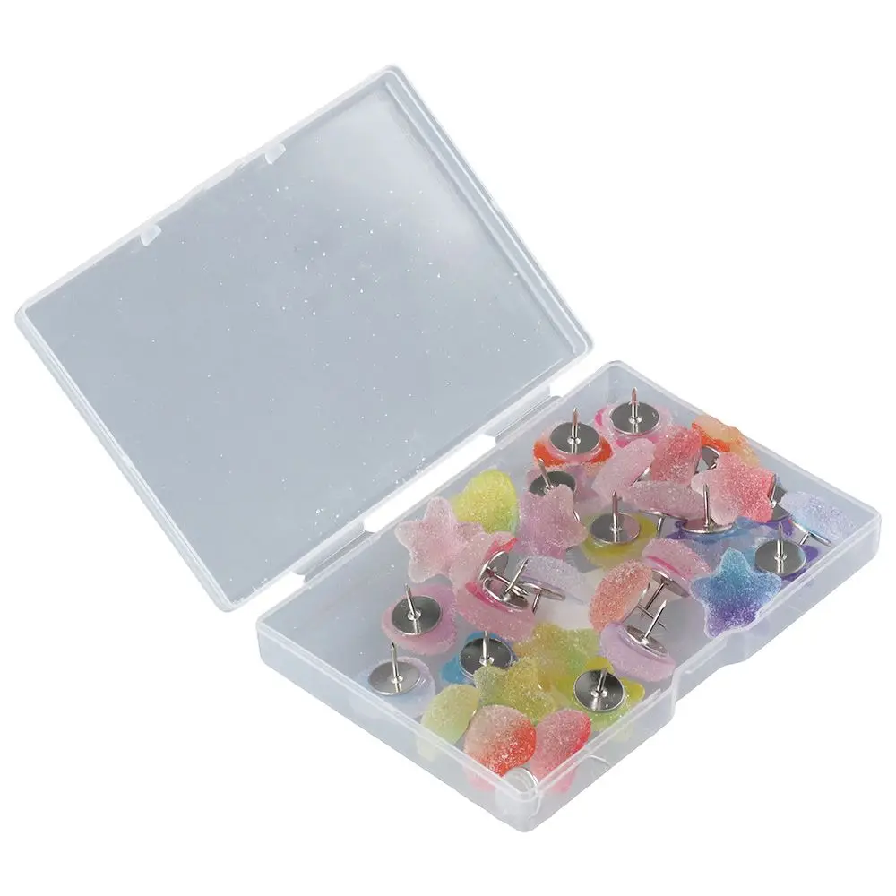 

Random Color Love Star Thumb Wall Posters Plastic Metal Decorative Thumbtacks Binding Supplies Bulletin Board