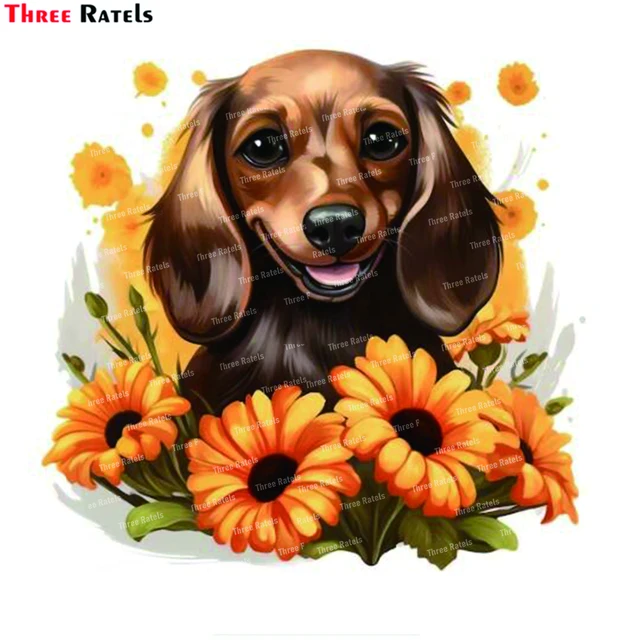 アメリカンヴィンテージ　Ruth Lais 3色柄　ダックスフンド　アクリル絵画 アメリカンヴィンテージ Ruth Lais 3色柄 ダックスフンド