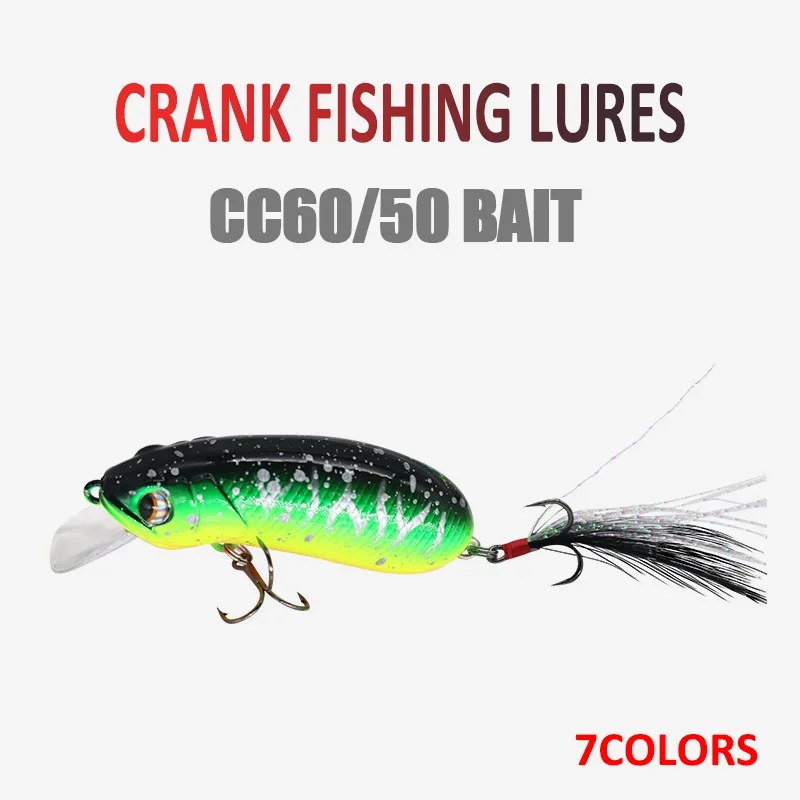 CC50 CC60 Slow Sinking Minnow 6.5g 9.5g Wobbler Crankbait Artificial Hard Bait For Bass Trout Pike Bass