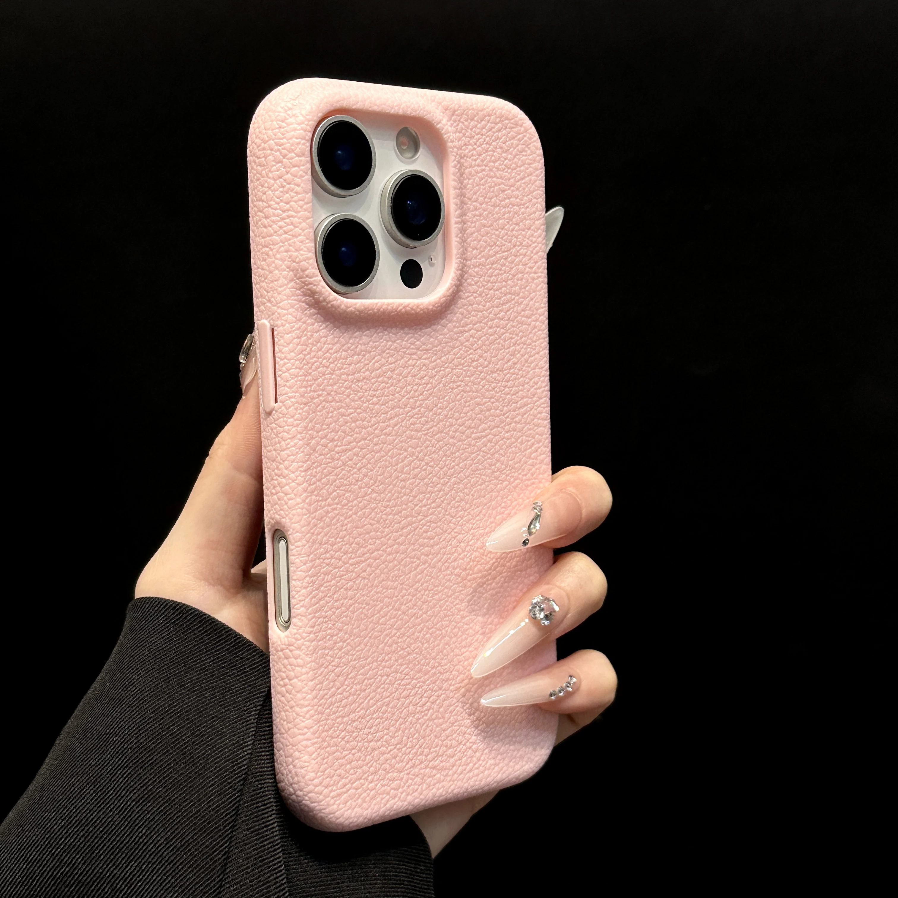 Luxury Leather Texture Matte Shockproof Lichee Pattern Silicone Soft Phone Case