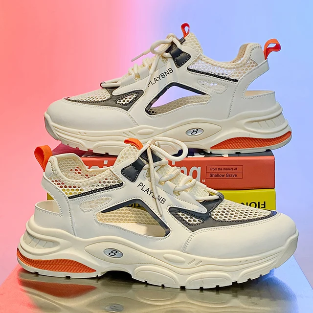 Men's Casual Sports Shoes - Summer Low-Top Hollow Breathable Designed Mesh Upper, Pvc Anti-Slip Sole for All Seasons - Fitness, Walking, Daily Wear,