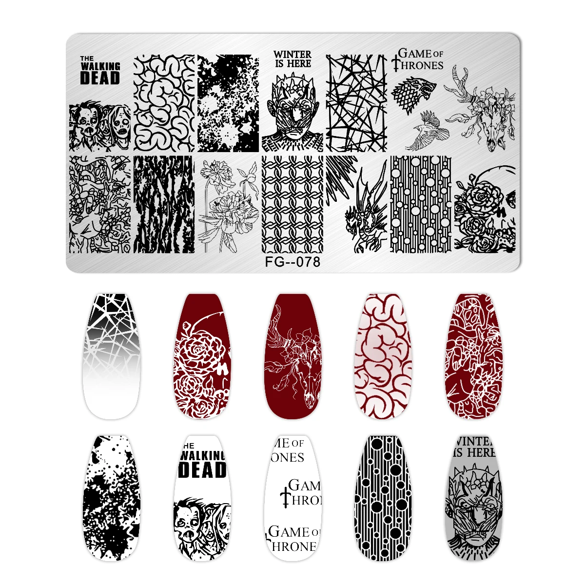 12*6cm Nails Cartoon Skull Image Nail Art Stamping Plates Halloween Festival Pattern Nail Stamp Templates Stencil Manicure Tool 4