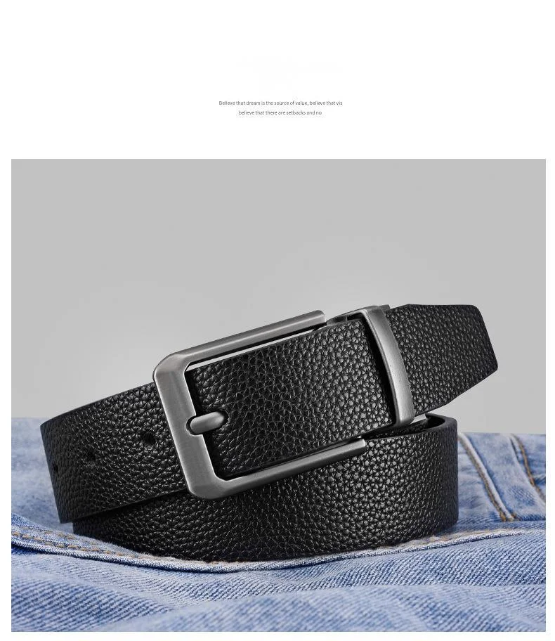 Men's Reversible Leather Belt Double Sided Business Fashion_voghion.com