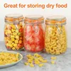 HeY LiLac Glass Jars with Lids Kitchen Airtight Glass Jars Wide Mouth Canning Jars with Clip Top Lids Leak Proof Canisters Jars 5