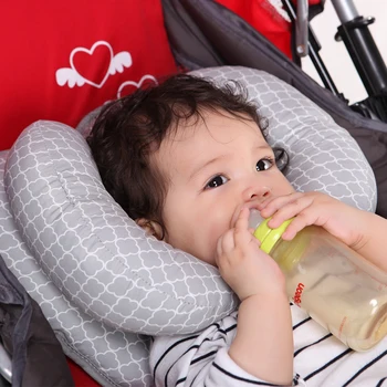 Baby Stroller Pillow Car Seat Head Fixed Neck Pillows Bend Shape Sleeping Protection Headrest Cushion Infant Anti-head Mat 1