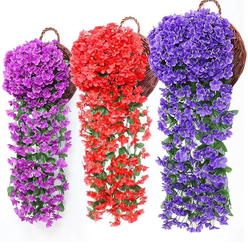 

Artificial Violet Flower for Party Decoration, Fake Vine, Fake Flower, Wall Hanging Flower, Garden Decor