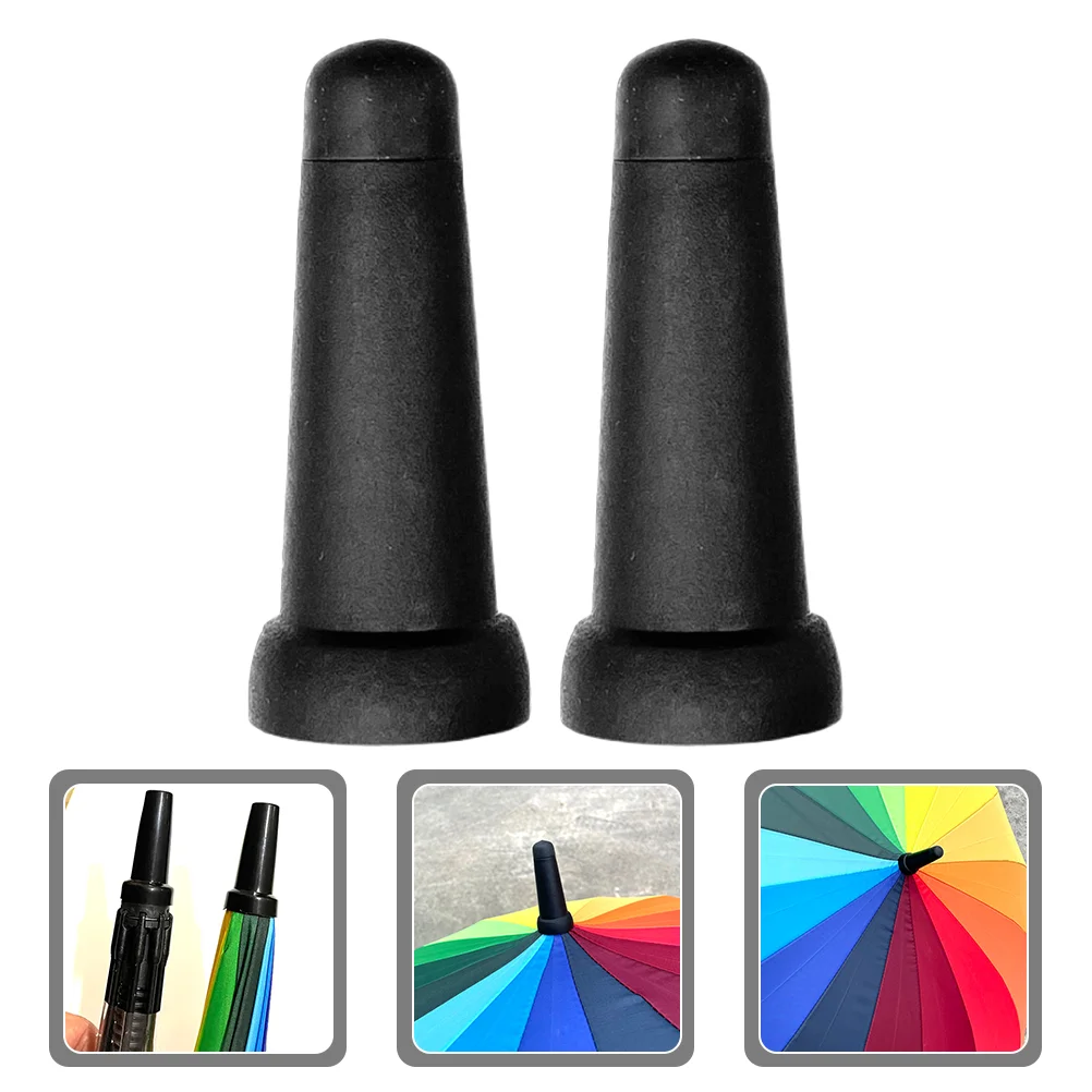 2 Pcs Umbrella Cover Replacement Tops Tip Protector Sun End Cap Tips Repair Accessories Rubber Child Travel
