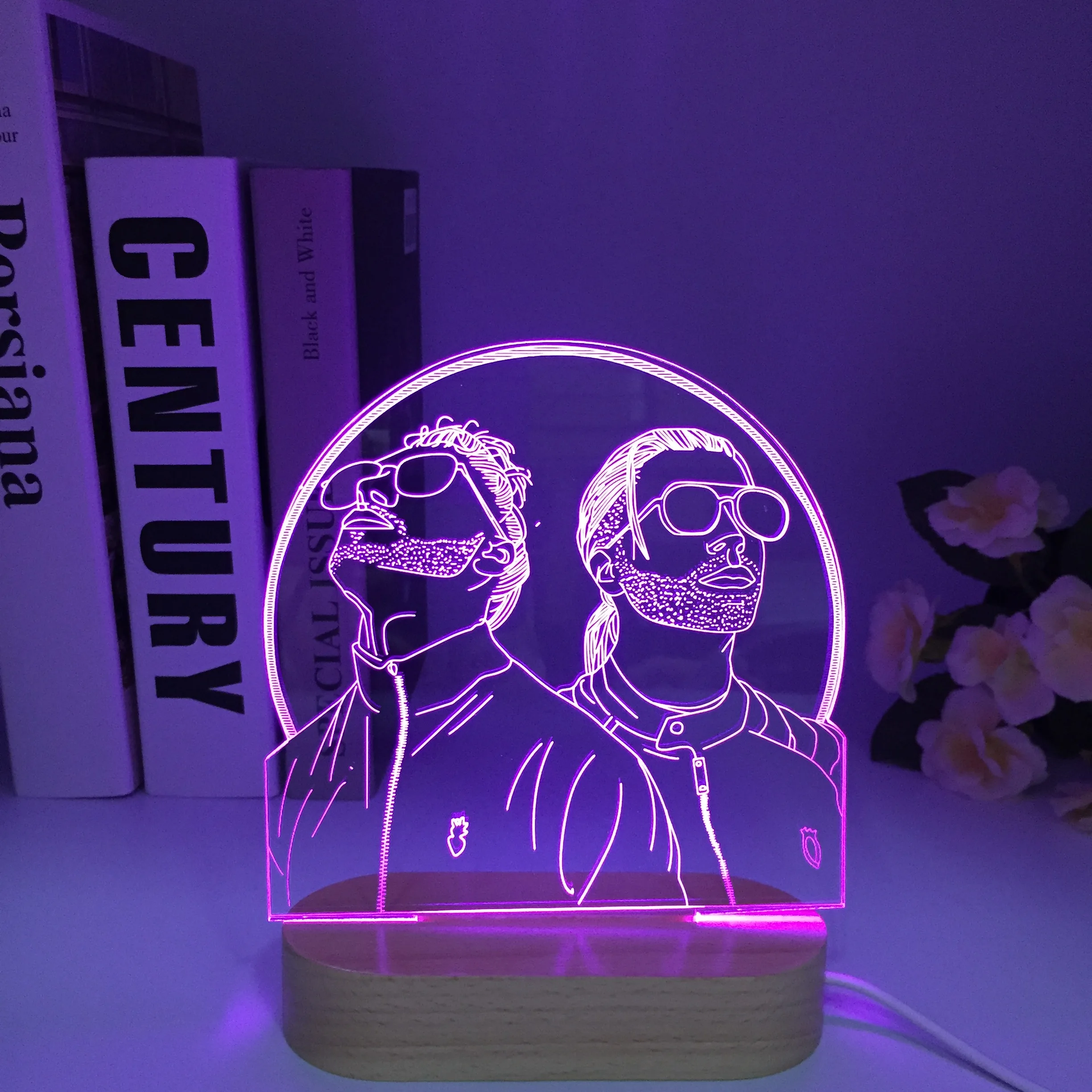 프랑스 래퍼 원격 나무 3D 피규어 LED 야간 조명, 멋진 팬 선물, 직송 방 장식, 사무실 침실 테이블 3D 램프