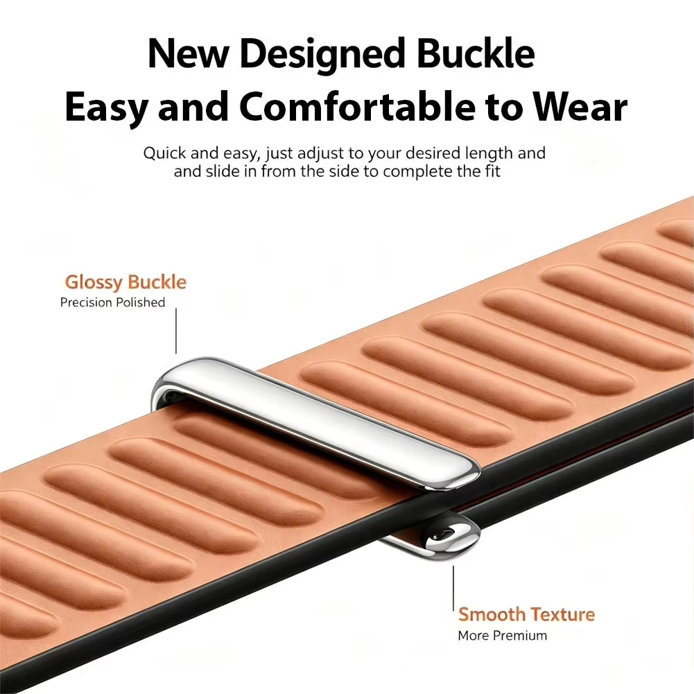 Leather Band - Adjustable & Comfortable Replacement Strap for Smartwatch