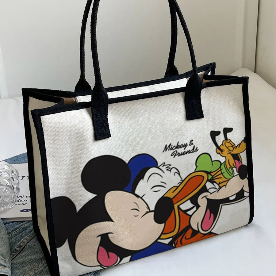 حقيبة قماش ديزني الجديدة ميكي كارتونية لطيفة، حقيب...
