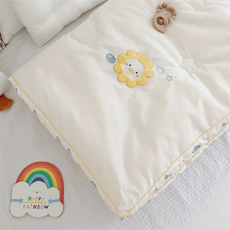120X150cm High Class Cotton Heavy Baby Duvet ,Cartoon Thermal Kids Comforter, Winter Toddler Crib Thermal Blanket With Filler