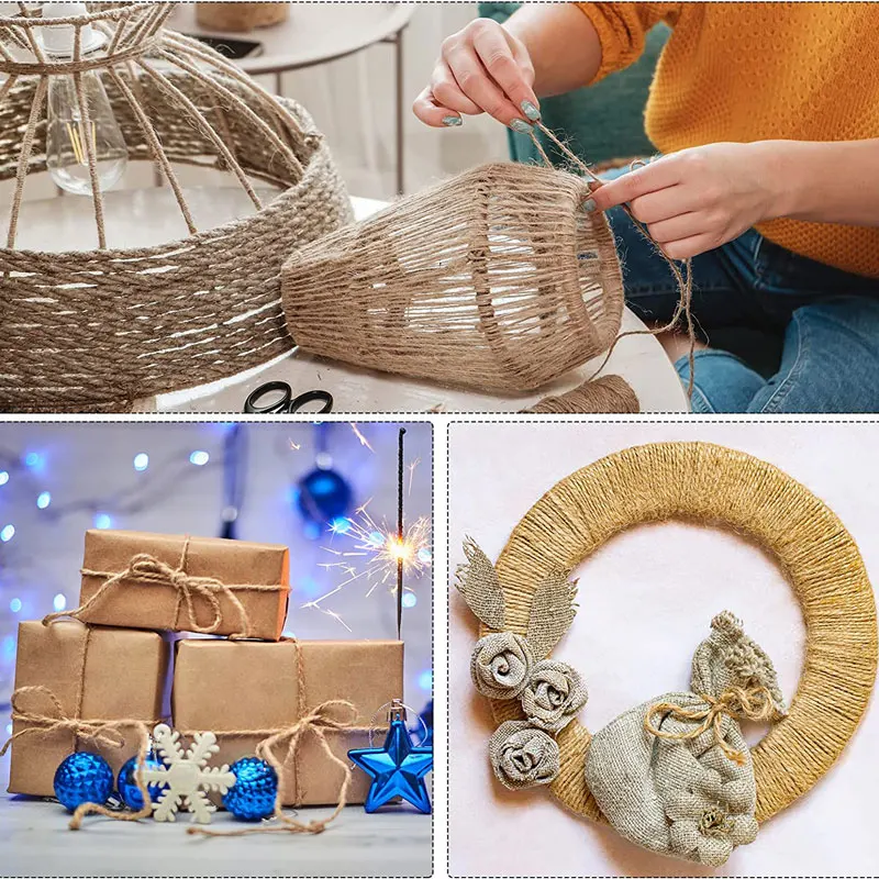 100M/Roll Colorful Craft Jute Twine String Hemp Rope Natural Burlap Hessian  Cord for DIY Crafts Artwork Gift Wrapping - AliExpress