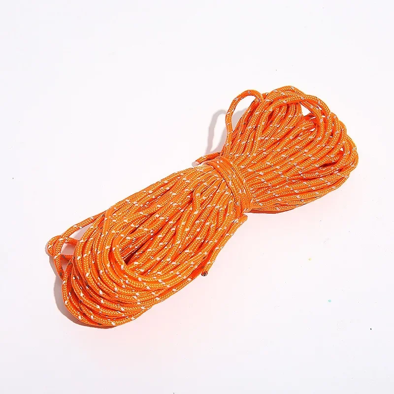 20m 2.5mm Reflective Paracord Tent Cord Rope Camping Awning Rope Runner Guy Line outdoor tent ropes camping tent accessories camping clothesline rope