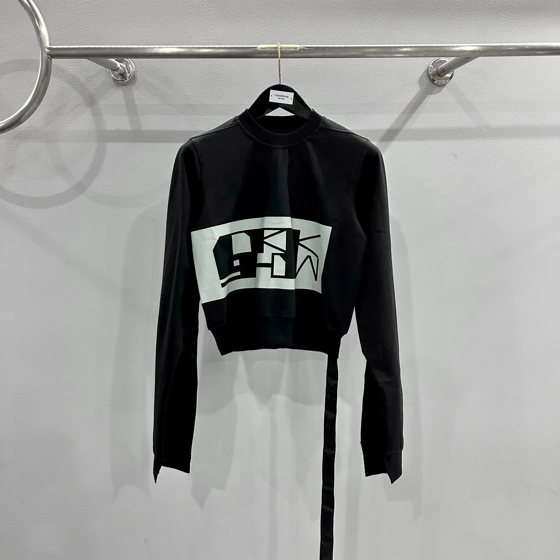 Rick Hoodies Y2K 여성용 긴 소매 하이 스트리트 Owens 풀오버 모노그램 프린트 O넥 Ro Hoodys 남성용 소매 슬릿 스웻셔츠, 신상