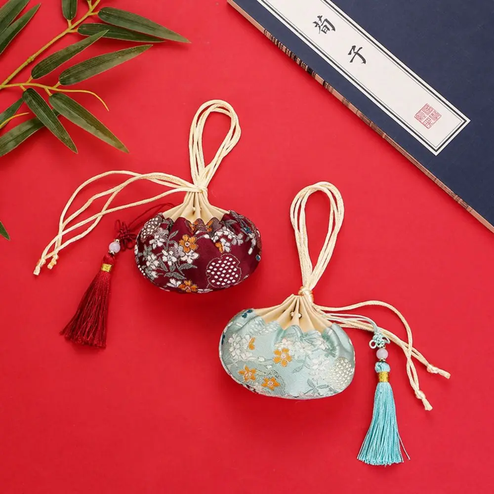 Mehrfarbige Blumenmuster hängende Dekoration Stoff Geldbörse Beutel Frauen Schmuck Tasche leere Beutel chinesischen Stil Aufbewahrung tasche – Detail 13