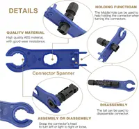 Ensemble d'outils de sertissage solaire, Kit de connecteurs solaires photovoltaïques, connecteurs Solor de panneau 1000V 30A pour câble PV/MC 2.5/4/6 mm2 3