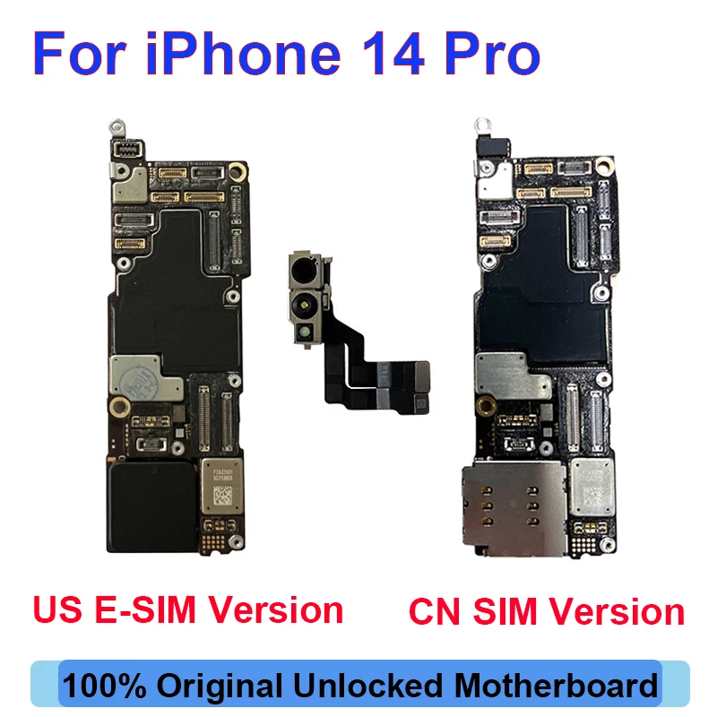 

Original Mainboard for iPhone 14 Pro Motherboard With Face ID Unlocked Full Chips Logic Board Plate Clean iCloud Fully Tested