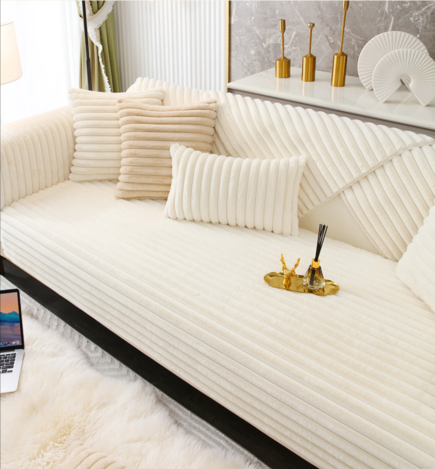 Abstract White Wave Canvas Art 3