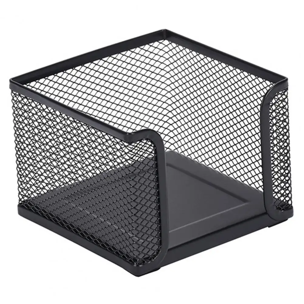 Pen Holder Stationery Organizer Office Stationery Desk Organizer Mesh Collection Pen Holder Note Pad Organizer Box Black Heavy Duty Metal Sticky Note Container