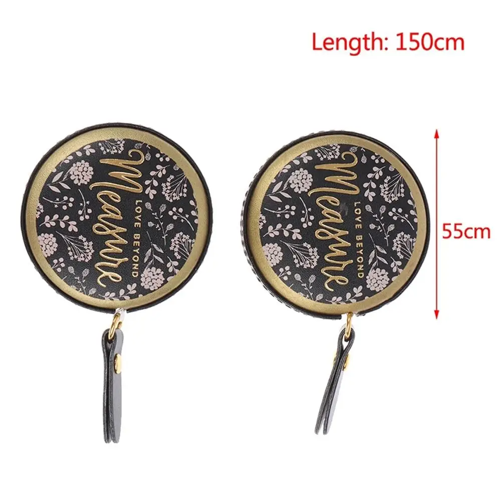 1.5m PU Leather Tape Measure 5.5cm Dia Portable Round Measure Ruler Mini Vintage Retractable Roll Tape Sewing Roll Ruler tape measure measuring tape
