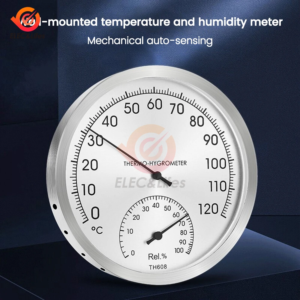 

Stainless steel thermometer hygrometer Indoor thermometer High precision fermentation baking hygrometer Mechanical For Home