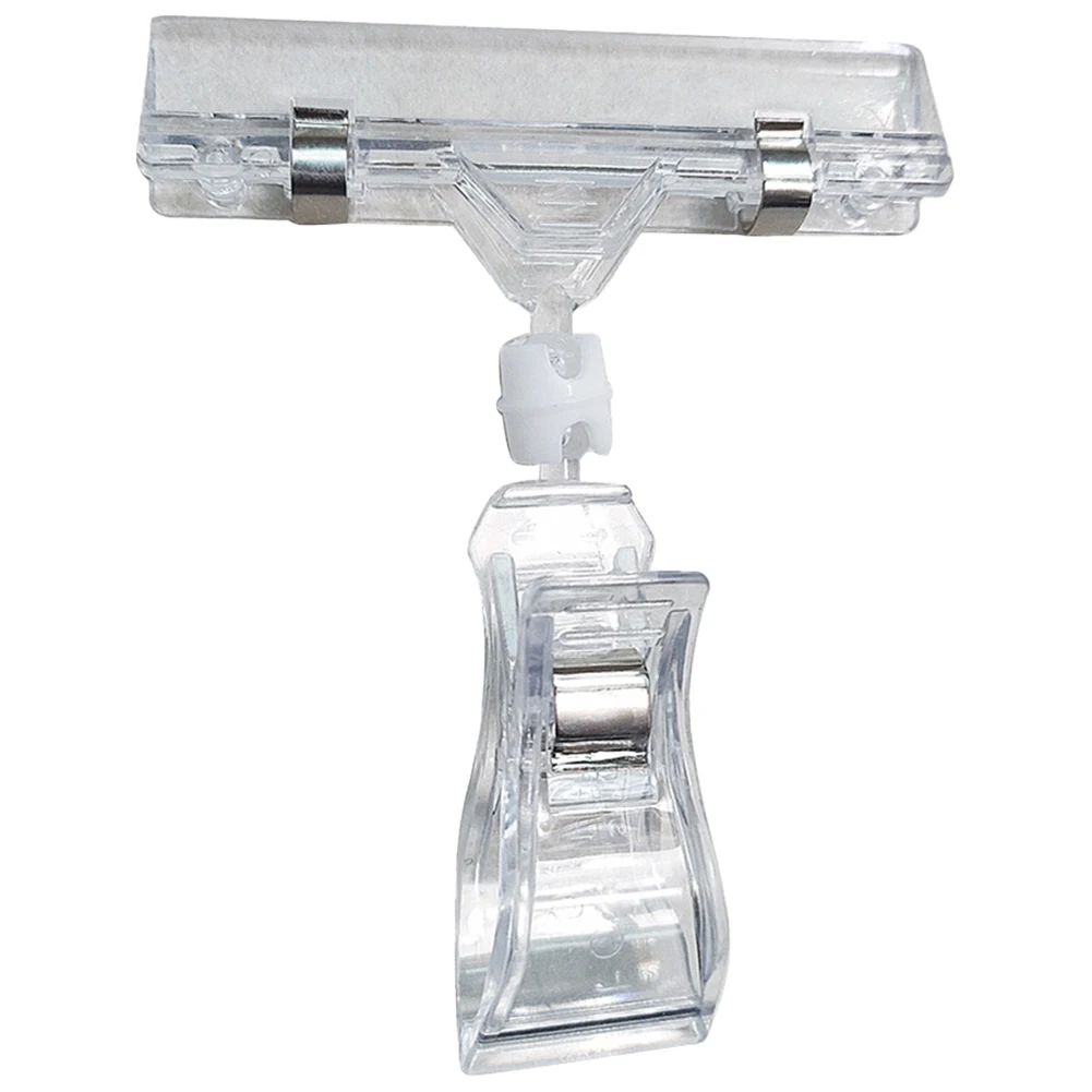 25 Pcs Plastic Sign Holder Clip Clear Swivel Price Signs Clip Rotatable Merchandise Sign Clip for Retail Rack Baskets Or Cards