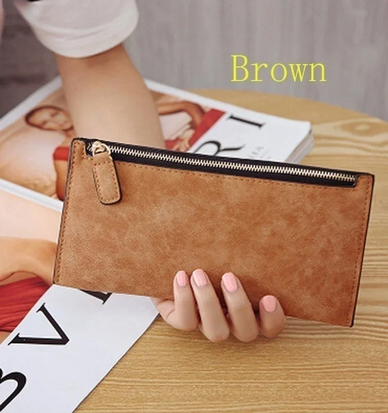Japanese and Korean First-layer Cowhide Long Zipper Womens Wallet Genuine Leather Large Banknote Nappa Pattern Zipper Bag