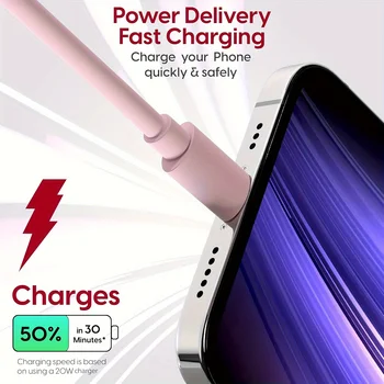 40W Dual Port USB C Fast Charger With 6.6ft Long USB C Charging Cable For iPhone 15 Pro Max/15 Pro/15/15 Plus And Other Devices 5