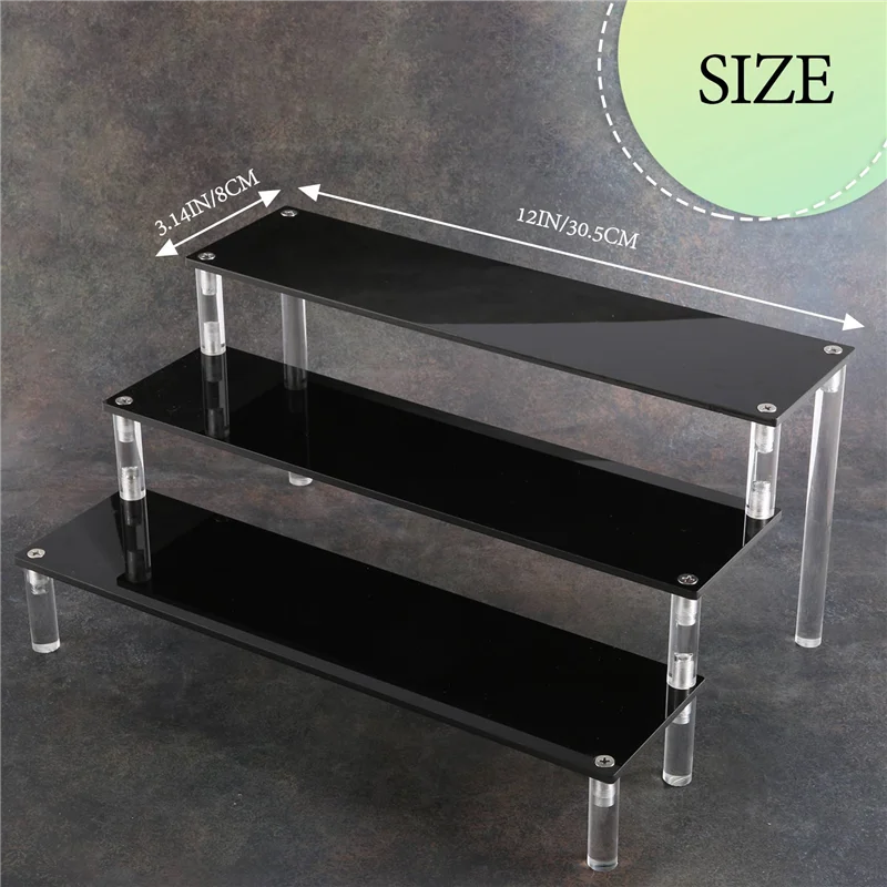 

3 Tier Acrylic Cupcake Display Stand, Collection Organizer Shelf, Desserts Holder and Cosmetic Items Display Risers