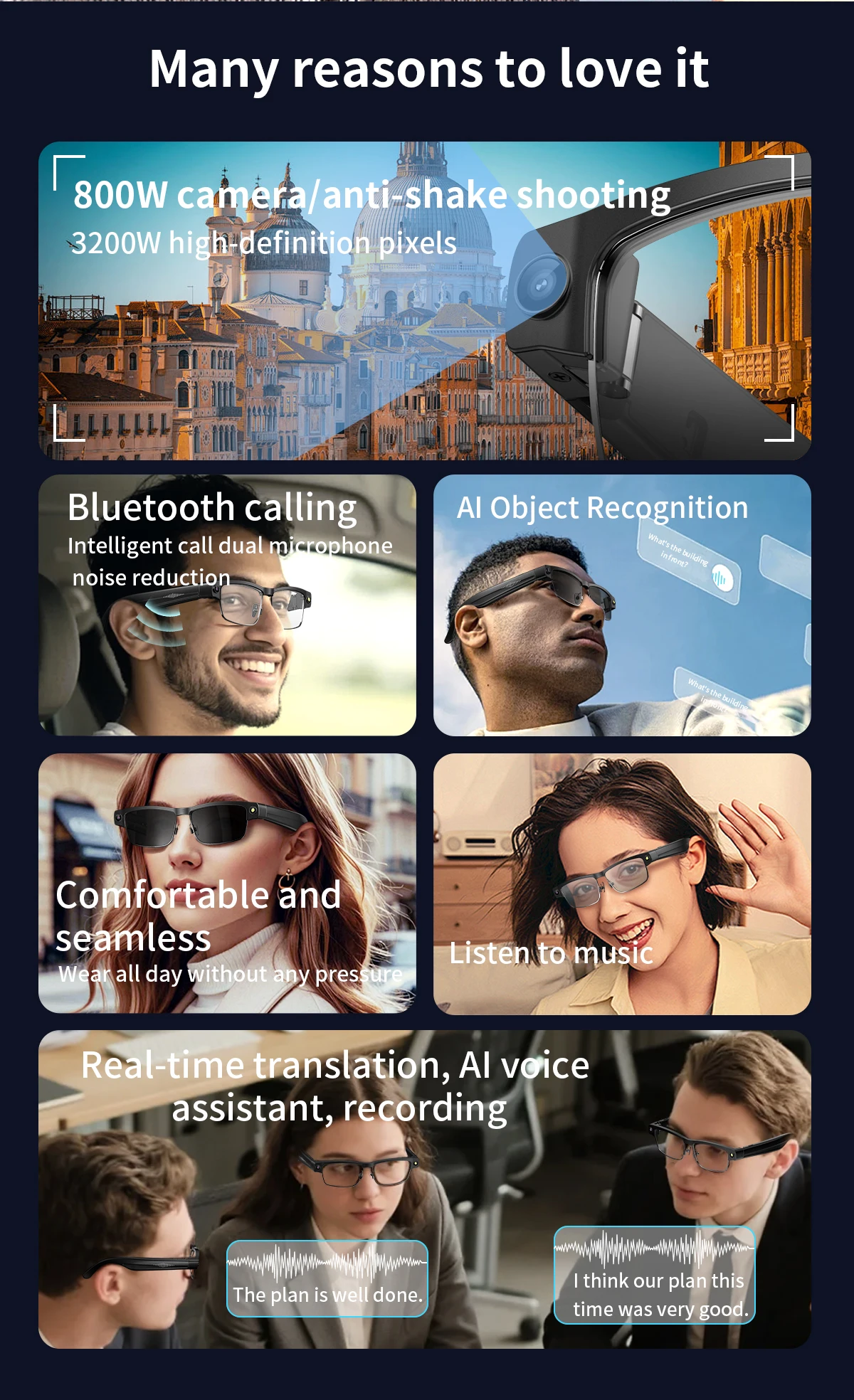Smart Glasses With Ai Voice Assistant And Hd Video Camera_voghion.com