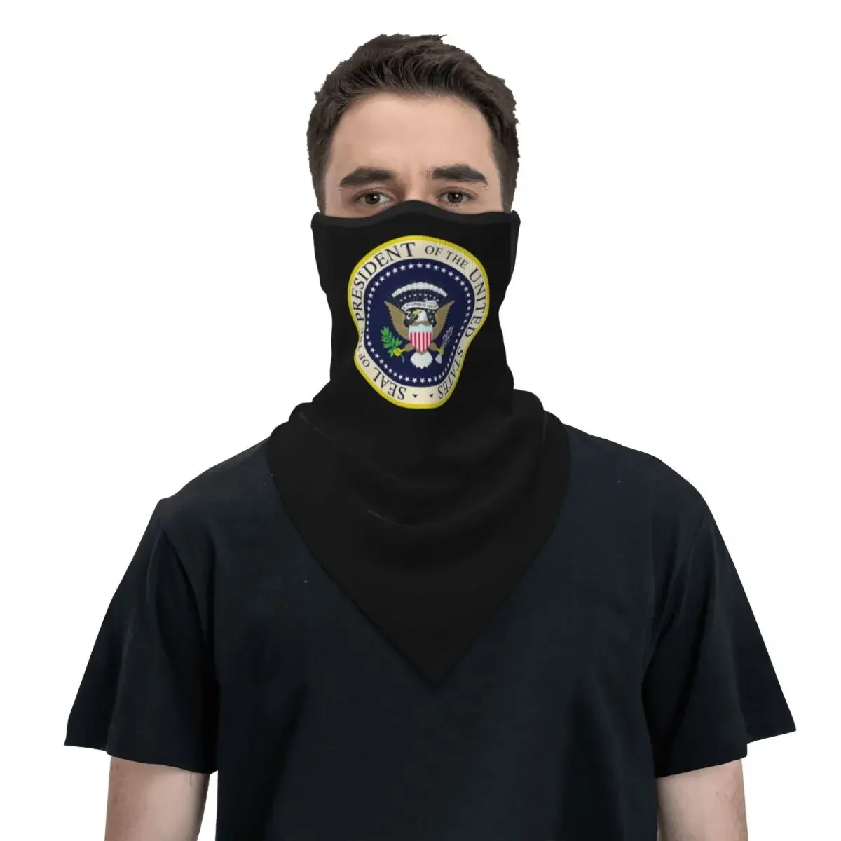 

American Presidential Seal Bandana Neck Gaiter for Hiking Hunting Women Men USA Coat Of Arms Face Mask Wrap Scarf