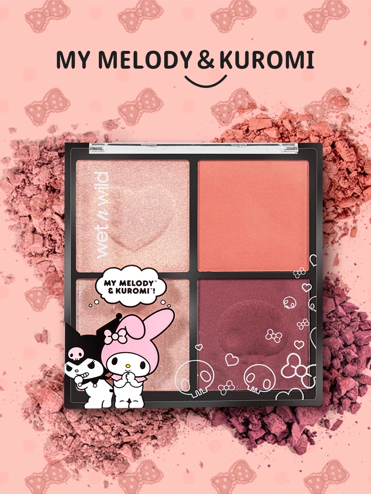 Wet N Wild Kawaii Kuromi My Melody Limited Edition Highlighter Blush  Palette Anime Sanrioed Girl Heart Cute Blush Tray Girl Gift