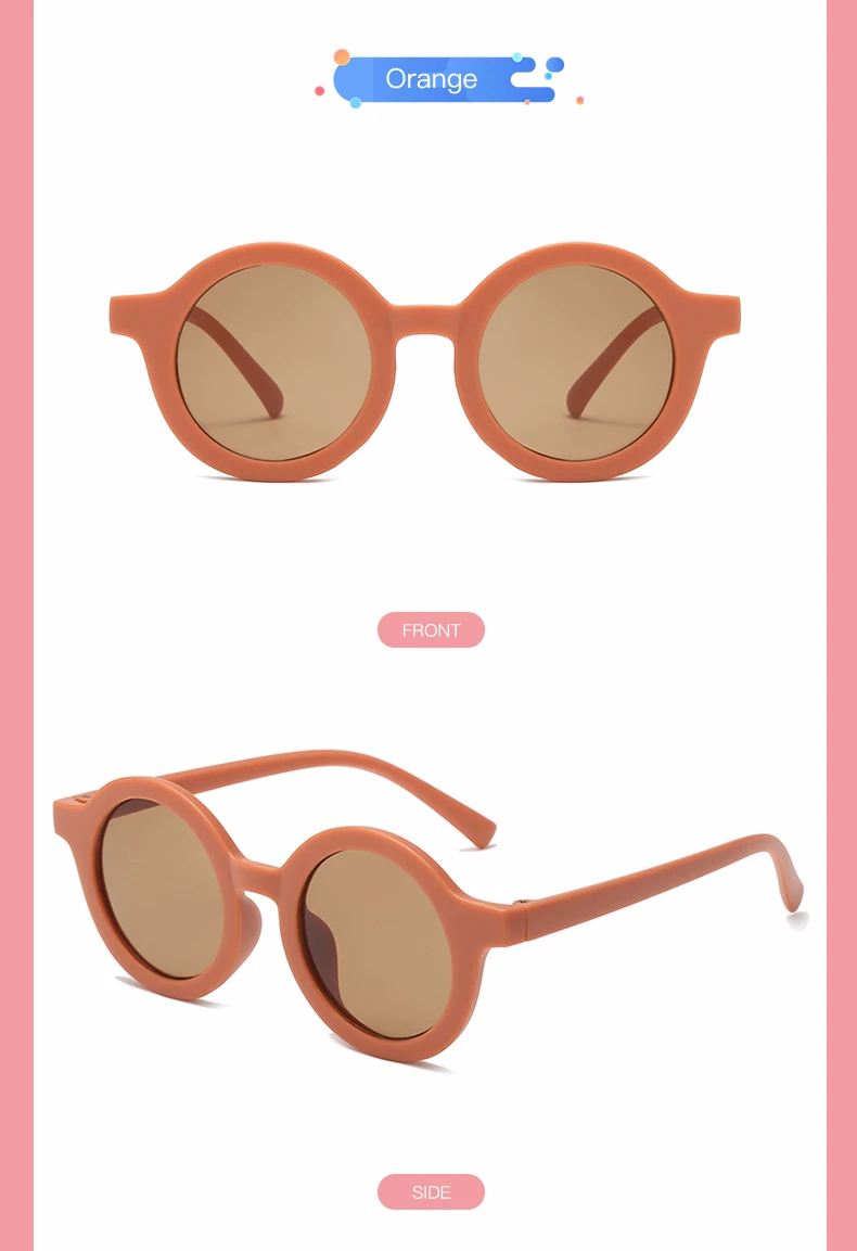 Occhiali da sole per bambini tondi alla moda classici Occhiali da sole per bambini nuovi in plastica per ragazzi e ragazze Occhiali da sole per bambini fuori porta_voghion.com