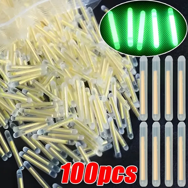 야간 낚시 플로트 로드 조명, 어두운 발광 스틱, 낚시 액세서리, 형광 조명 스틱, 플로팅 램프, 2.2-4.5mm, 50 PCs, 100PCs 