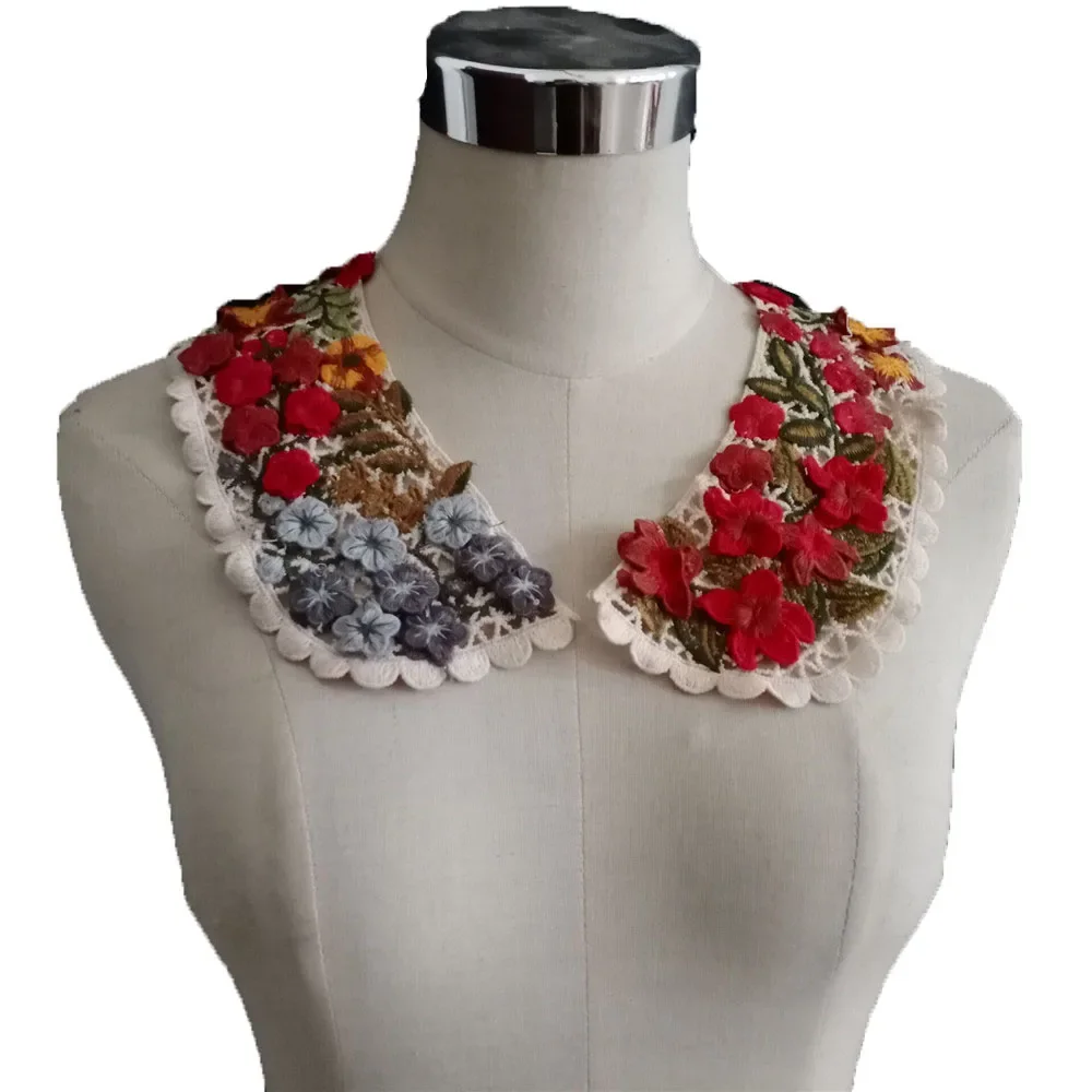 Delicate Hollow Lace Collar Embroidery Lace Fabric DIY Applique Collar Decoration Clothes Neckline Sewing Accessories lace fabric,lace garment accessories,lace sewing supplies,lace decoration,lace accessories,lace sewing accessories,clothing accessories