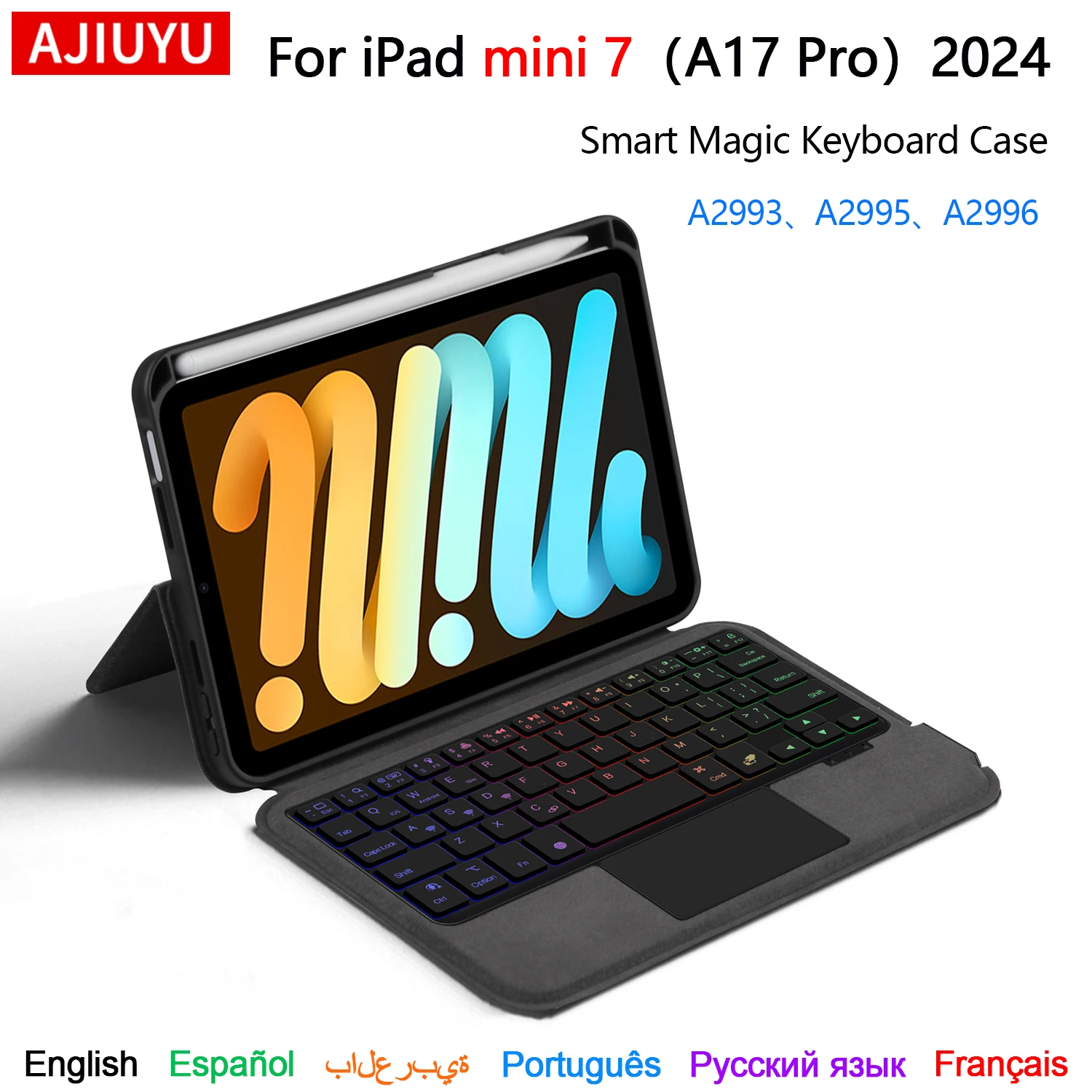 AJIUYU Smart Magic Keyboard For iPad mini (A17 Pro) 2024 8.3 inch