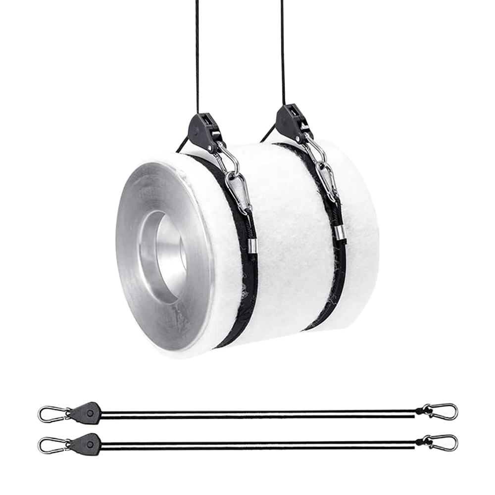 4PC Adjustable Lanyard Hanging for Tent Fan Grow Plant Lamp Pulley Ropes Pulley Lifting Hook 2M Heavy Duty Rope