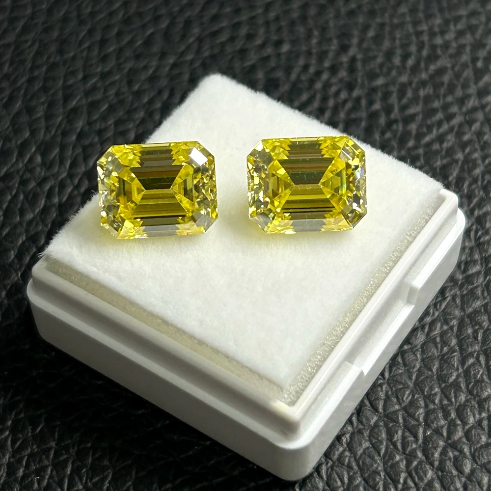 Meisidian GRA Coated Color Pear 7x10mm 2 Carat Dark Yellow Diamond Moissanite Stone