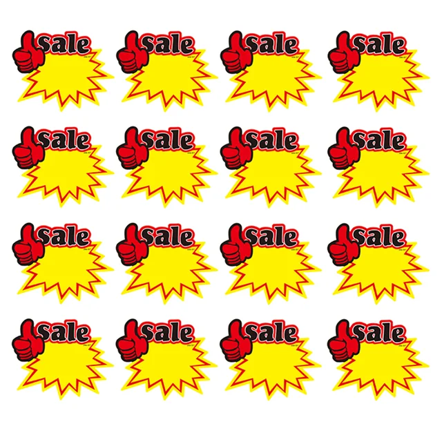 50Pcs Blank Star Retail Sale Signs Market Sales Price Label Signs Advertising Tags Retail Shop Blank Label Tags for Real Estate