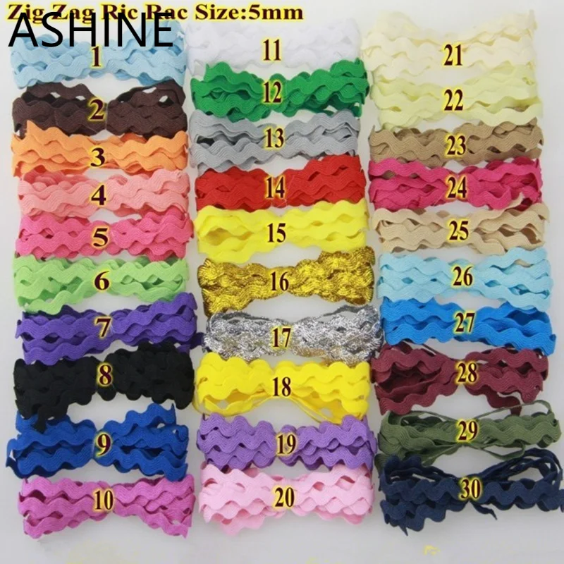 15 Yardas/lote Cinta De Terileno Multicolor 8mm Ric Rac Zig