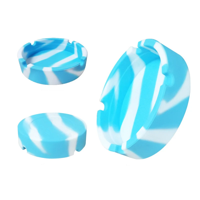 Eco-Friendly Silicone Soft Round Ashtray Ash Tray Case Luminous Portable Fluorescent Anti-Scalding Cigarette Holder portable ashtray cigarettes ashtray silicone ashtray