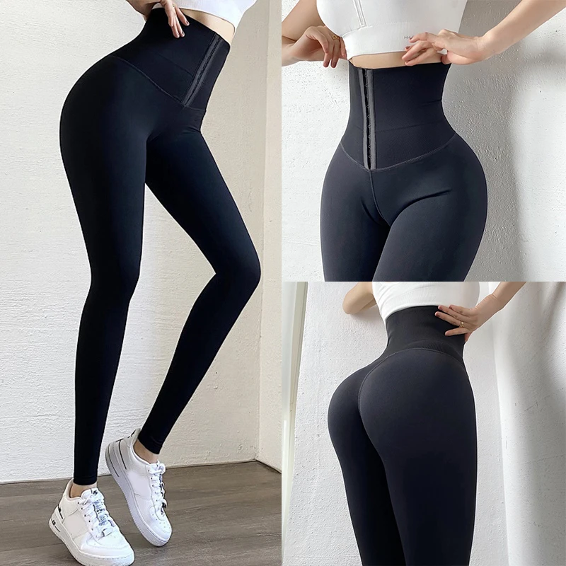 Black  Leggings Body Shaper Trousers Sport Fitness Women Pants  High Waist Bottoms  Hip Push UP Tights Women Gym Yoga Clothing aybl leggings