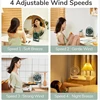 JISULIFE Table Fan Mini USB Strong Wind  Rechargeable Desk Fans Wireless 4000mAH with 4 gear Wind Speed 330° Degree Rotata 6