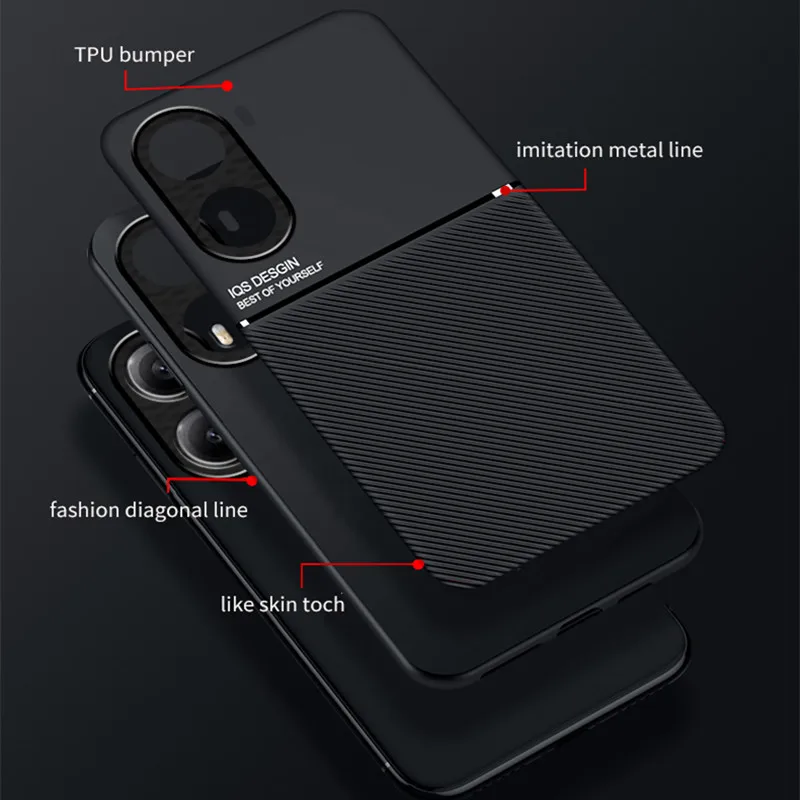 Luxury Silicone Shockproof Magnetic Texture Phone Case - Premium Protective Back Cover