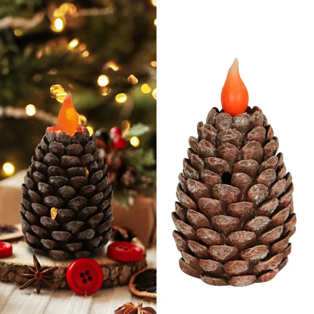 Plastic Pinecone Realistic Led Candle Color:L 1