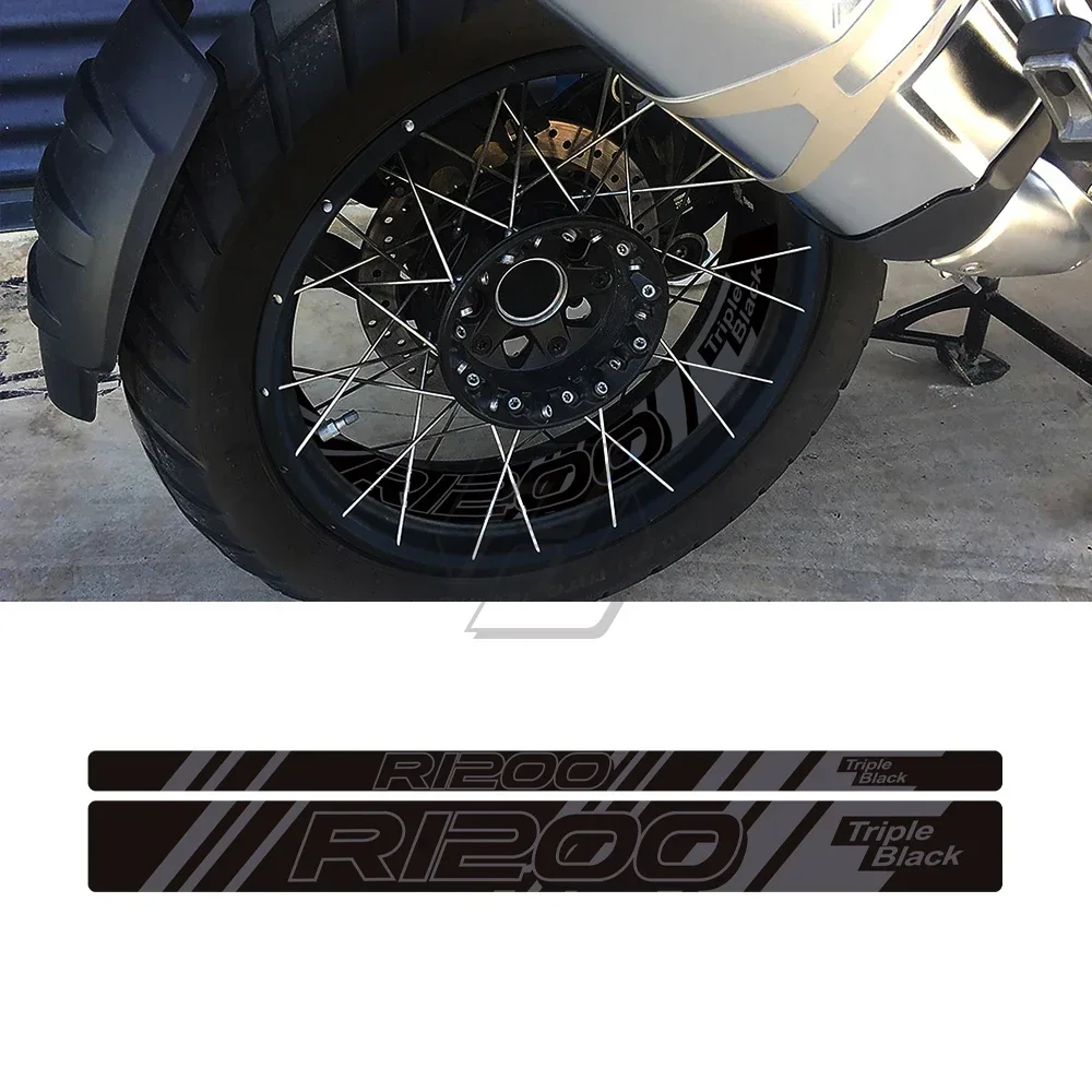 

Переднее/заднее колесо мотоцикла, Светоотражающая наклейка для BMW R1200GS Adventure 2006-2021, тройная черная версия