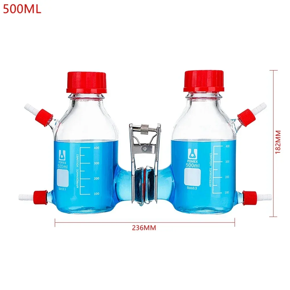 1PCS 100ML/250ML/500ML MFC Microbial Reactor Microbial Fuel Cell Chemical Cell Box Leak-Proof Glass Electrolytic Anaerobic