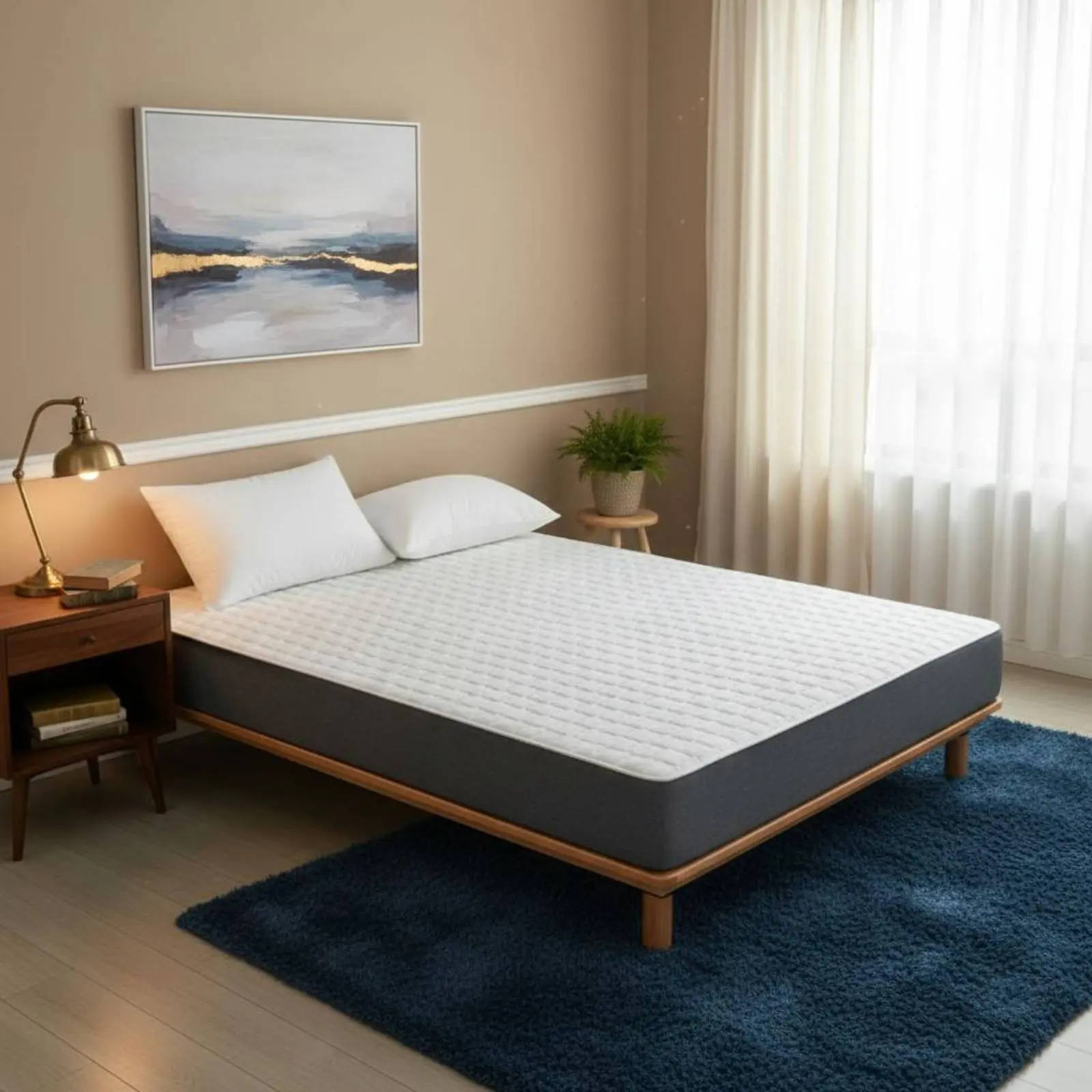 퀼트 매트리스 보호대 통기성 퀼트 매트리스 패드 패딩 침대 토퍼 방습 침구 액세서리 무소음