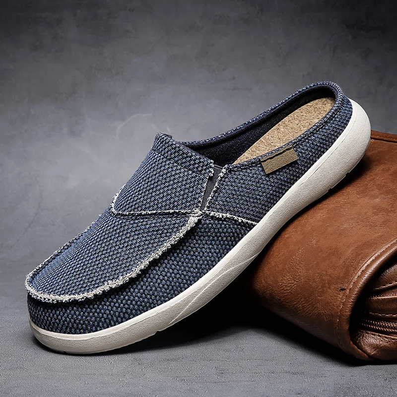 

2023 Summer Canvas Men Breathable Casual Shoes Outdoor Non-Slip Sneakers Comfortable Driving Shoes Men's Loafers Big Size 39-47