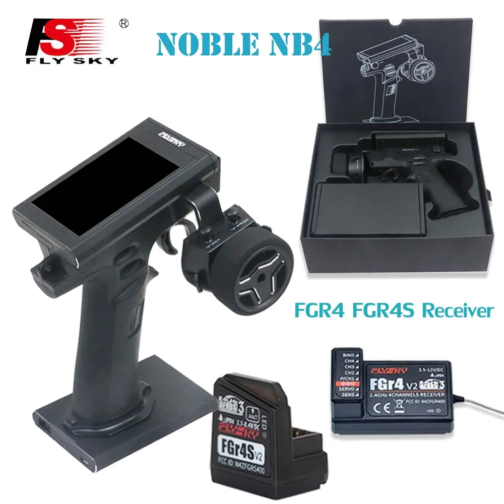 

Flysky Noble NB4 2.4G 4CH Radio Remote Controller with FGR4 FGR4S V2 Receiver Color Touch Screen Transmitter for RC Boat Car